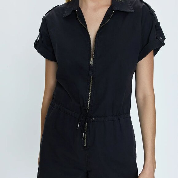 027 Pistola Meg Short Sleeve Zip Front Romper In Fade to Black XL - Picture 5 of 10